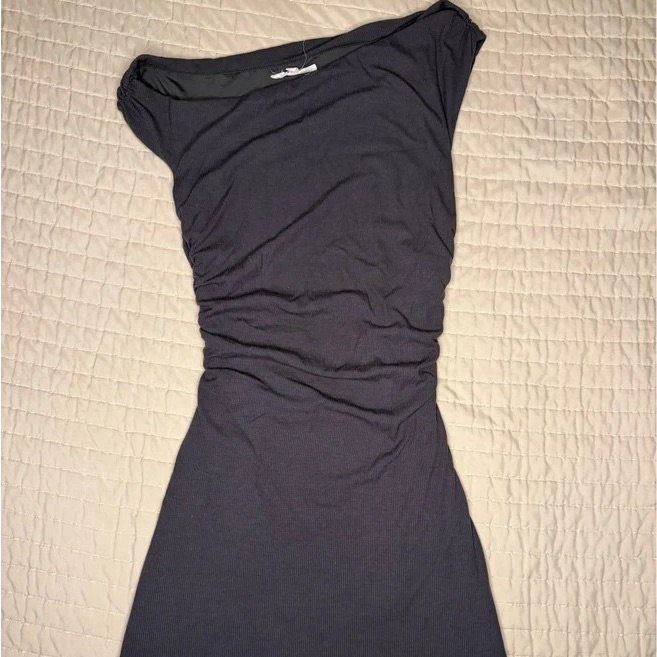 Classic Black Women's Dress - Sleek Ruched Design